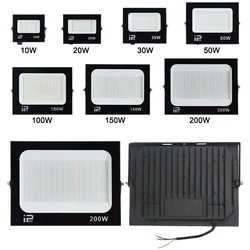 LED Flood Light Spotlight 100W 150W 200W IP66 Waterproof Outdoor Lighting 6500K Garage Gym Street Gate Wall Floodlights AC220V