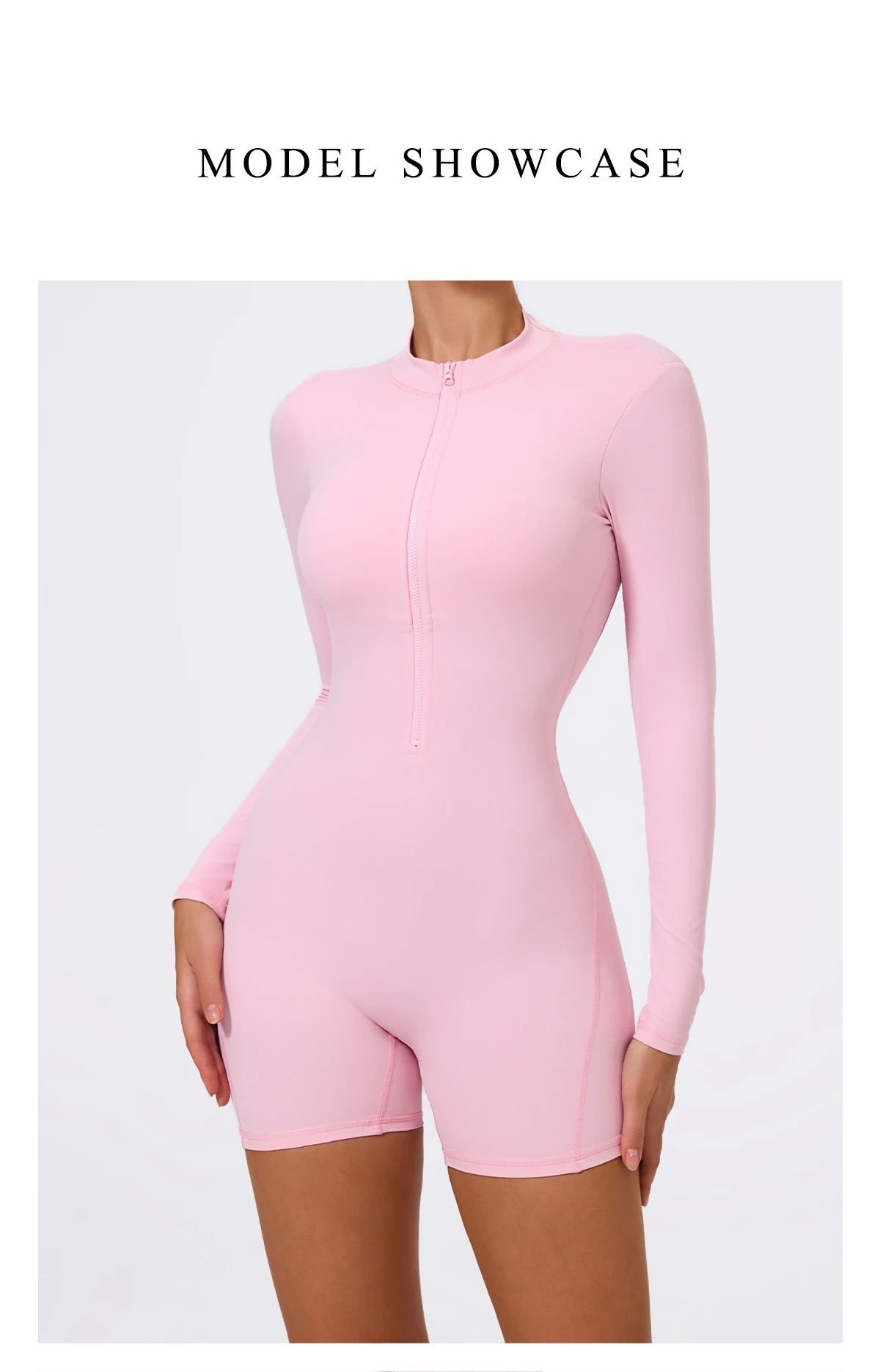 Ctenkevet Sommer Halb-Reißverschluss Frauen Gym Overall Weibliche Im Freien Atmungsaktive V Zurück Active Gesäß Lift Sport Outfit Für Frau – Detail 12