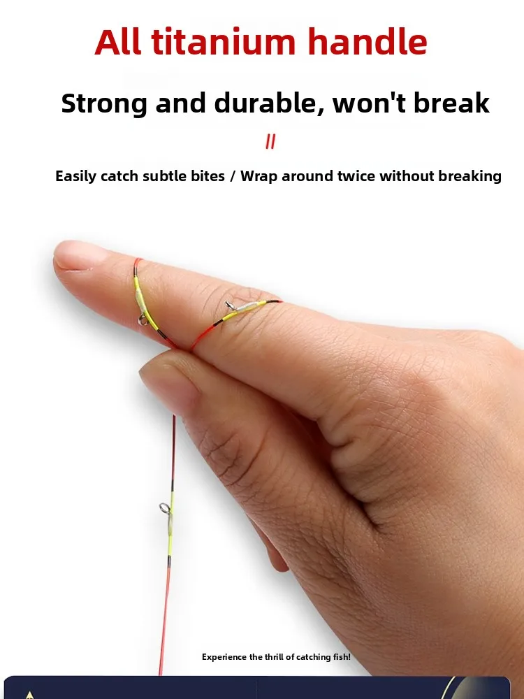 طقم صنارة صيد خفيفة الوزن ومحمولة من سبائك التيتانيوم الكاملة، مع بكرة تلقائية للسحب، مناسبة للأنهار والبحيرات والبرك والجداول #5