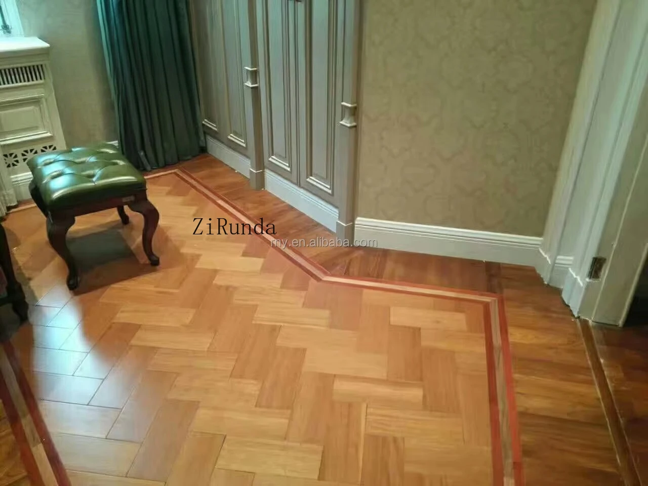 Aangepaste versie parketvloer natuurlijke teakhouten vloer massief houten vloer