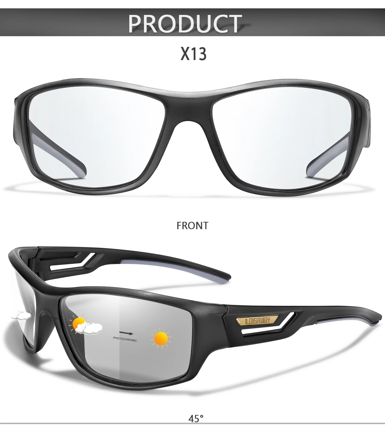 Photochrome Sonnenbrille für Herren, Camo-Militärstil, Festival-Geschenke, Angeln, Radfahren, Reiten, Laufen, Angeln und Fahren – Detail 4
