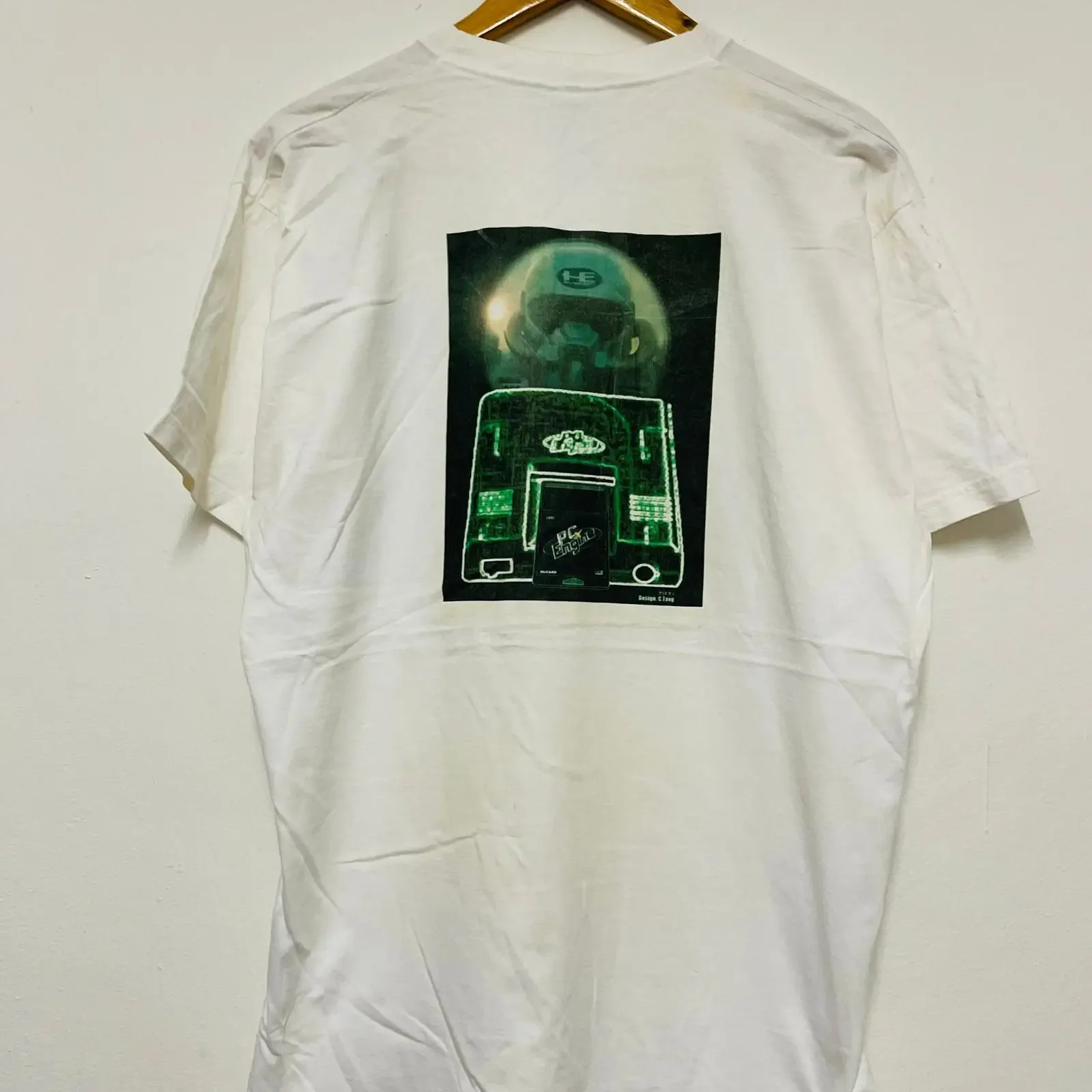 Vintage 90s PC Engine T Shirt Technologist fair Funny Parody Streetwear White XL vintage Washed Stretched streetwear