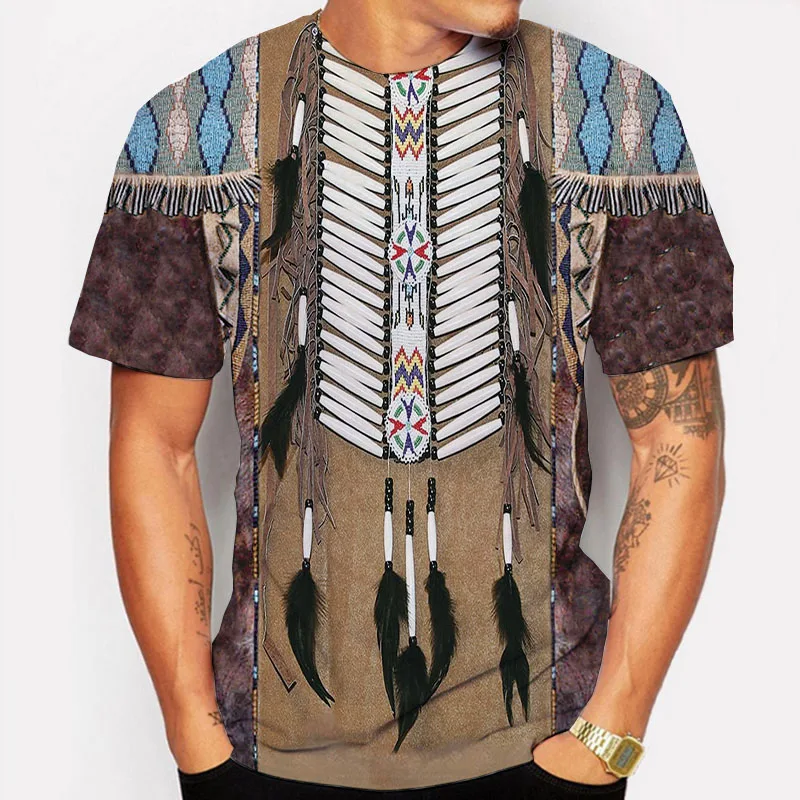 Indian T-Shirts Ethnic Style 3D Print Streetwear Men Women Vintage Casual Oversized Short Sleeve T Shirt Kids Tees Tops Clothing