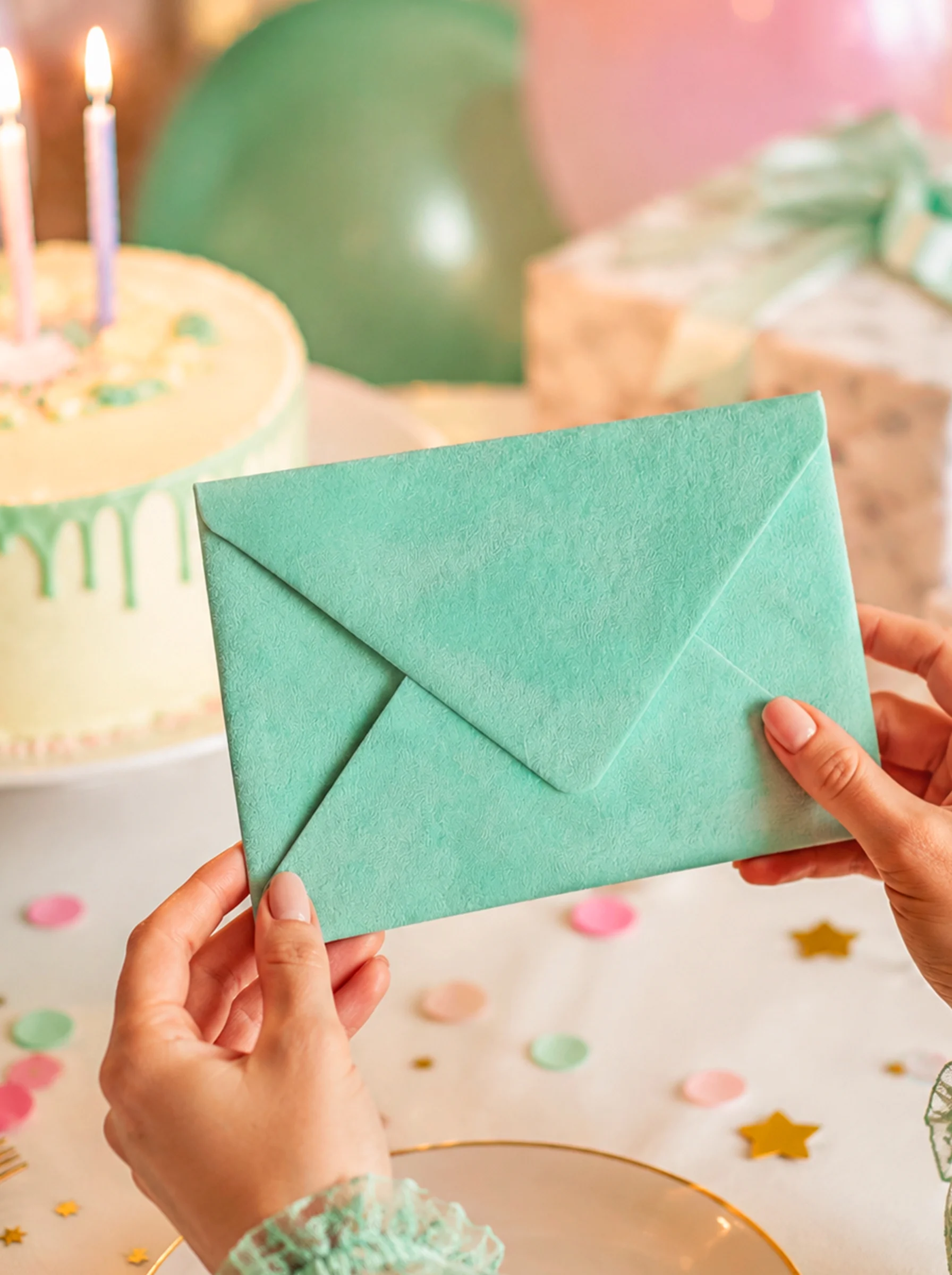 

20 Pcs Mint Velvet Envelopes, Luxury Custom Style for Birthday, Wedding & Baby Shower Invitation Use