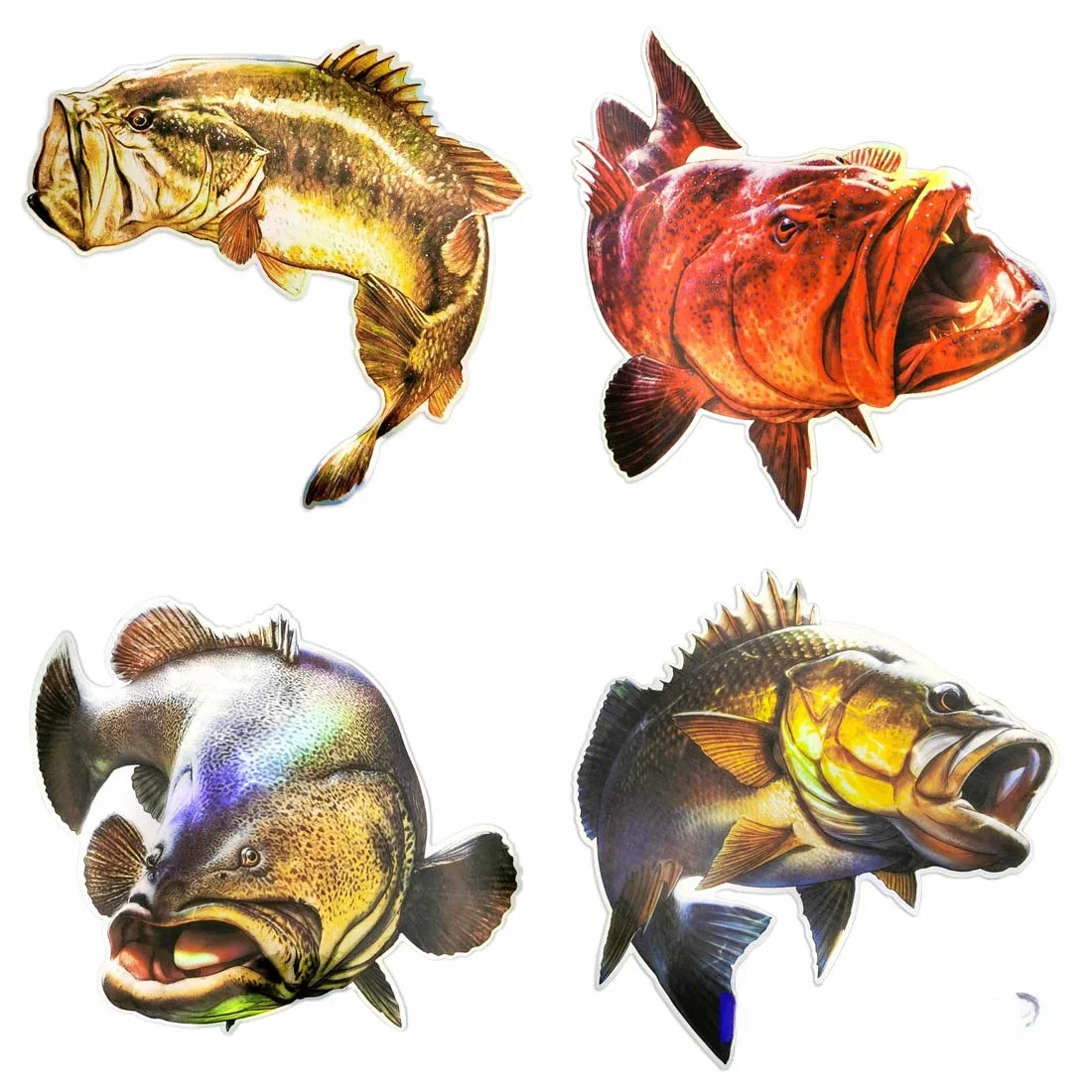 Autocollants d'imperméabilisation laser, créatures marines, poissons de haute mer, sacs de bateau de pêche, lapmédication, motos, voitures, 20cm