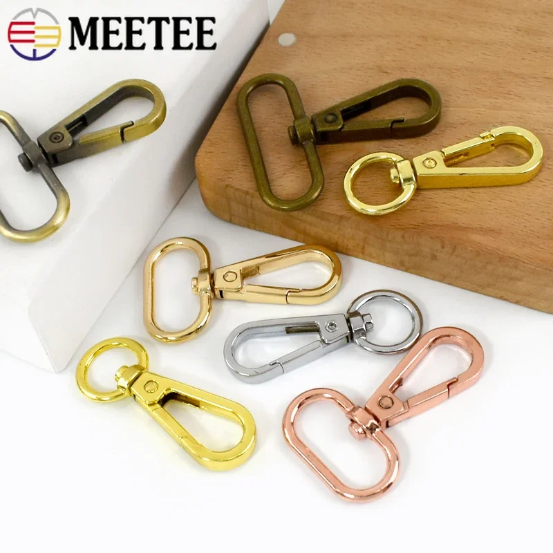 50pcs 12-38mm Handbag Strap Belt Metal Buckles Lobster Clasp Swivel Trigger Clips Snap Hook Collar KeyChain DIY Bags Accessories