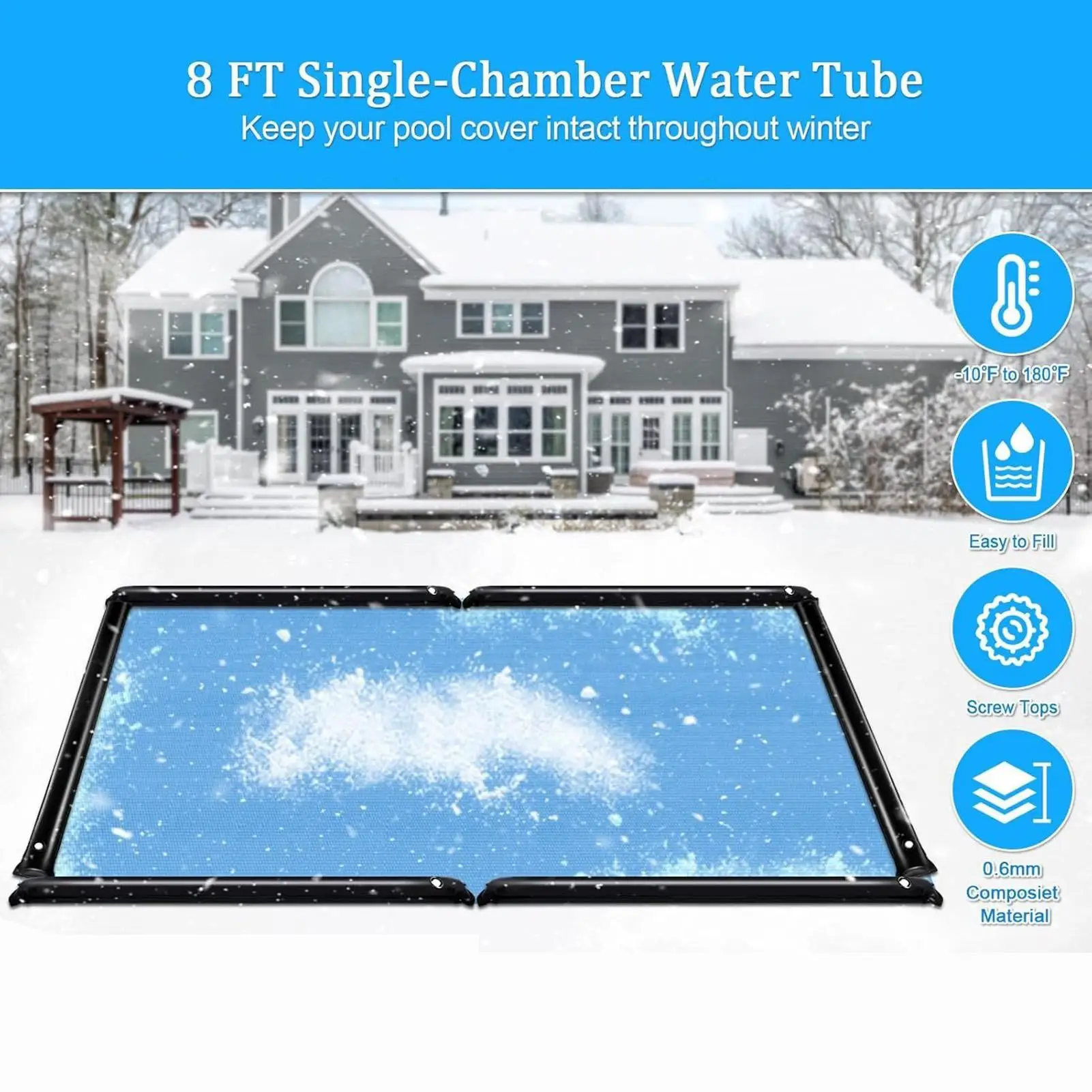 Bolsas de agua para cubierta de piscina, tubo de agua para cubiertas de piscina, pesas de doble fila para vacaciones, propietarios de casa, empresas, regalos de coche