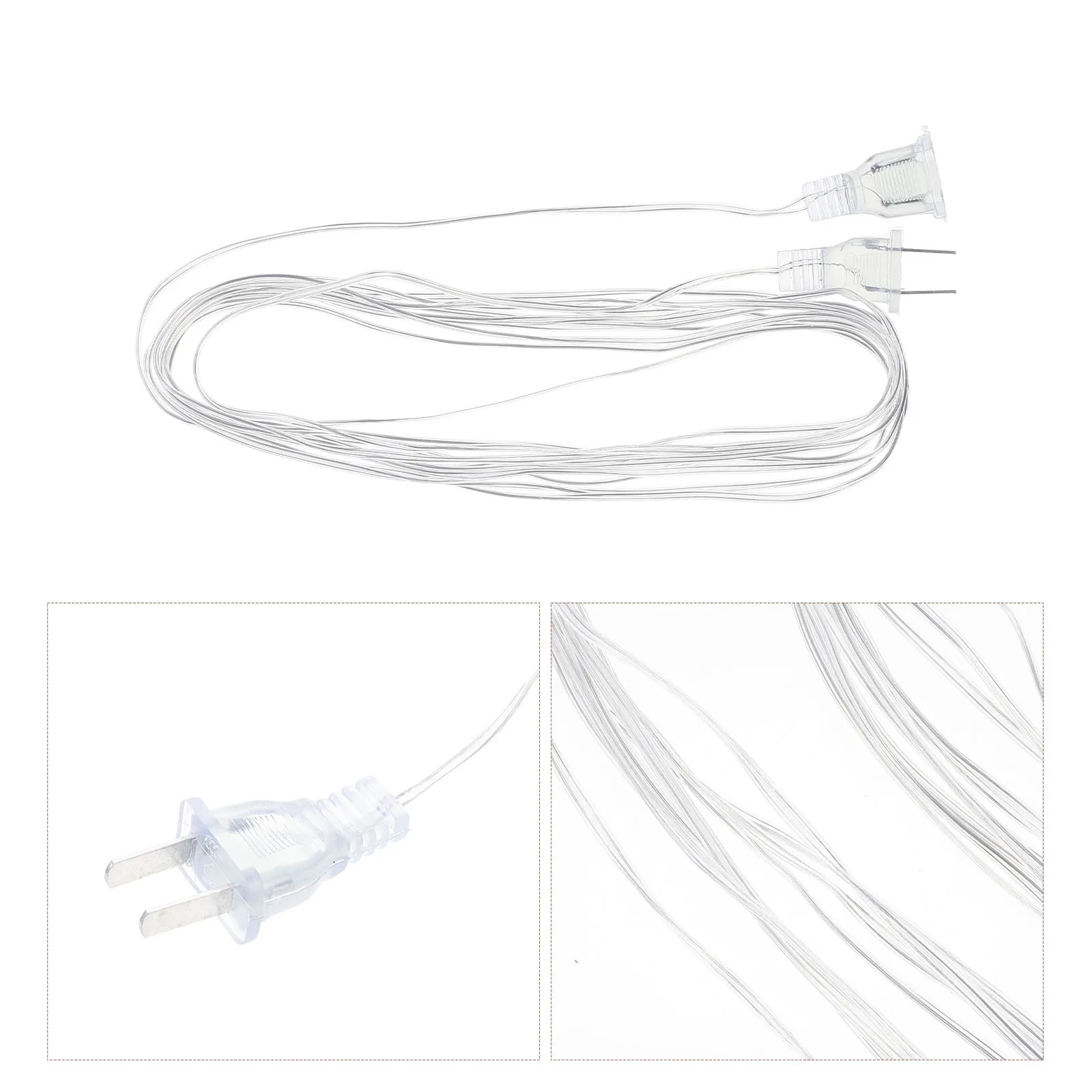 

2Pcs LED Strip Extension Cord Flexible Clear Invisible Extension Cord for Christmas Lights Indoor and Outdoor Extended String