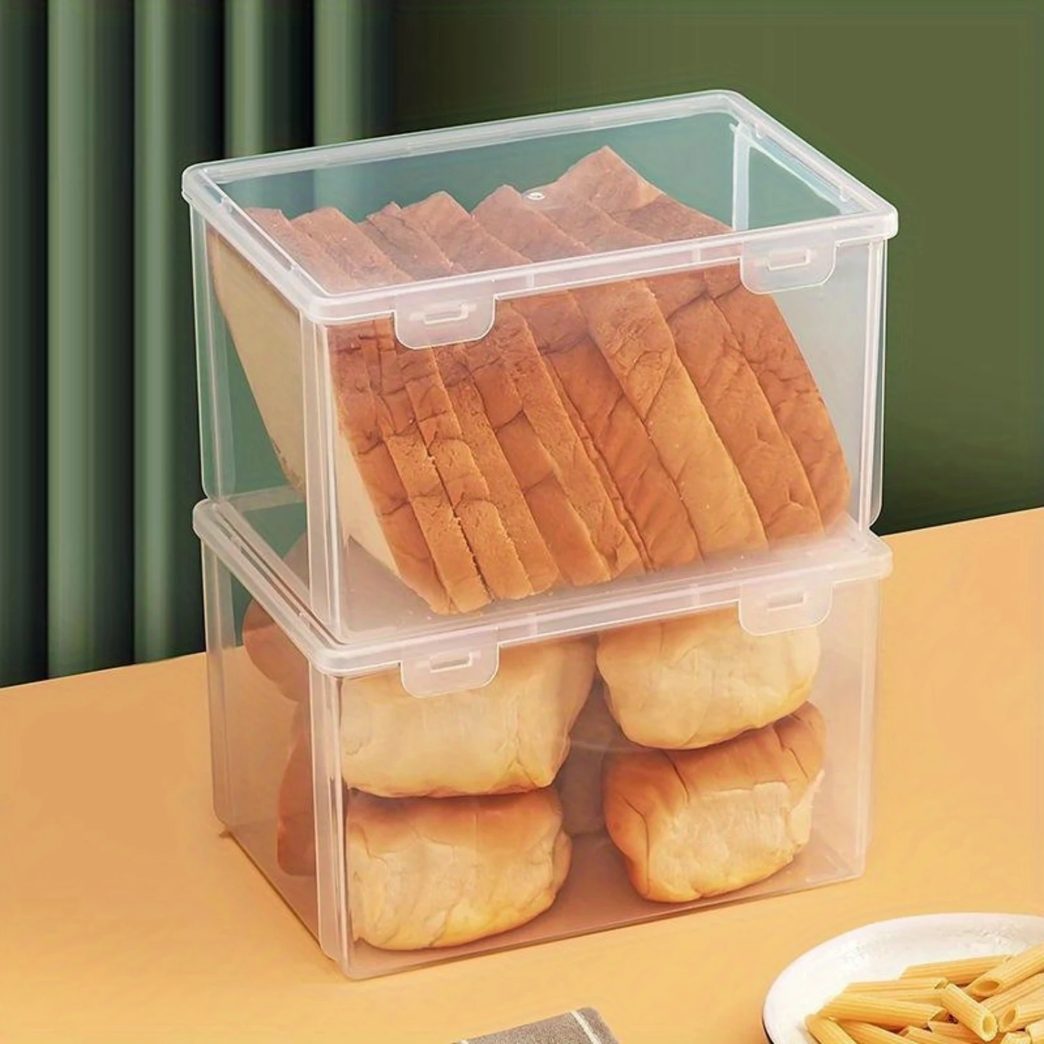 

Large Capacity Bread Box - Durable Plastic, Flip-Top Lid For Easy Access