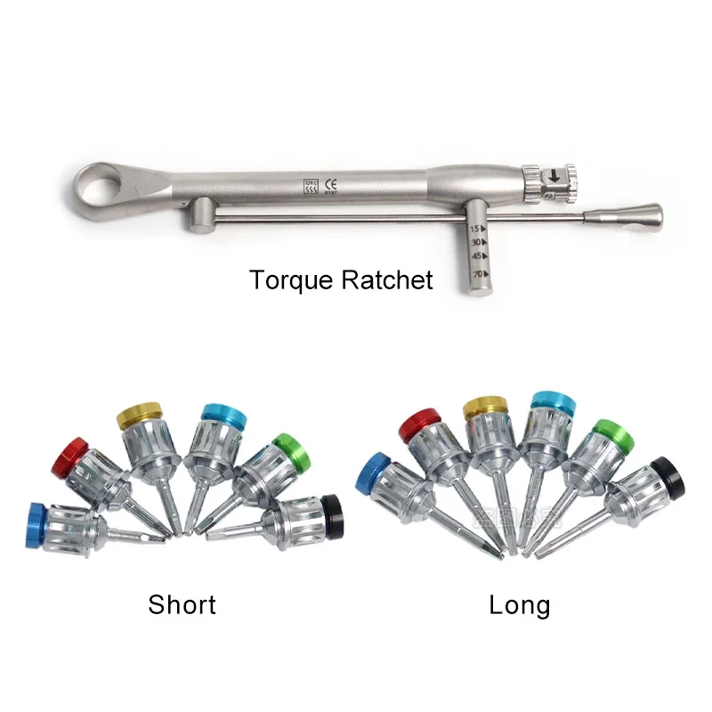 Implant dentystyczny śrubokręt kolorowy klucz dynamometryczny grzechotka 10-70NCM z 16 szt. Śrubokręt uniwersalny zestaw narzędzi do naprawy