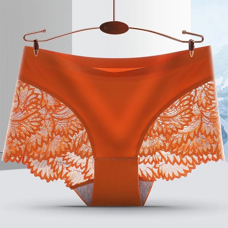 Women's Low-Rise Butt-Lifting Lace Trim Underwear - Graphene Antibacterial, Cool & Seamless Briefs, Breathable Moisture-Wicking