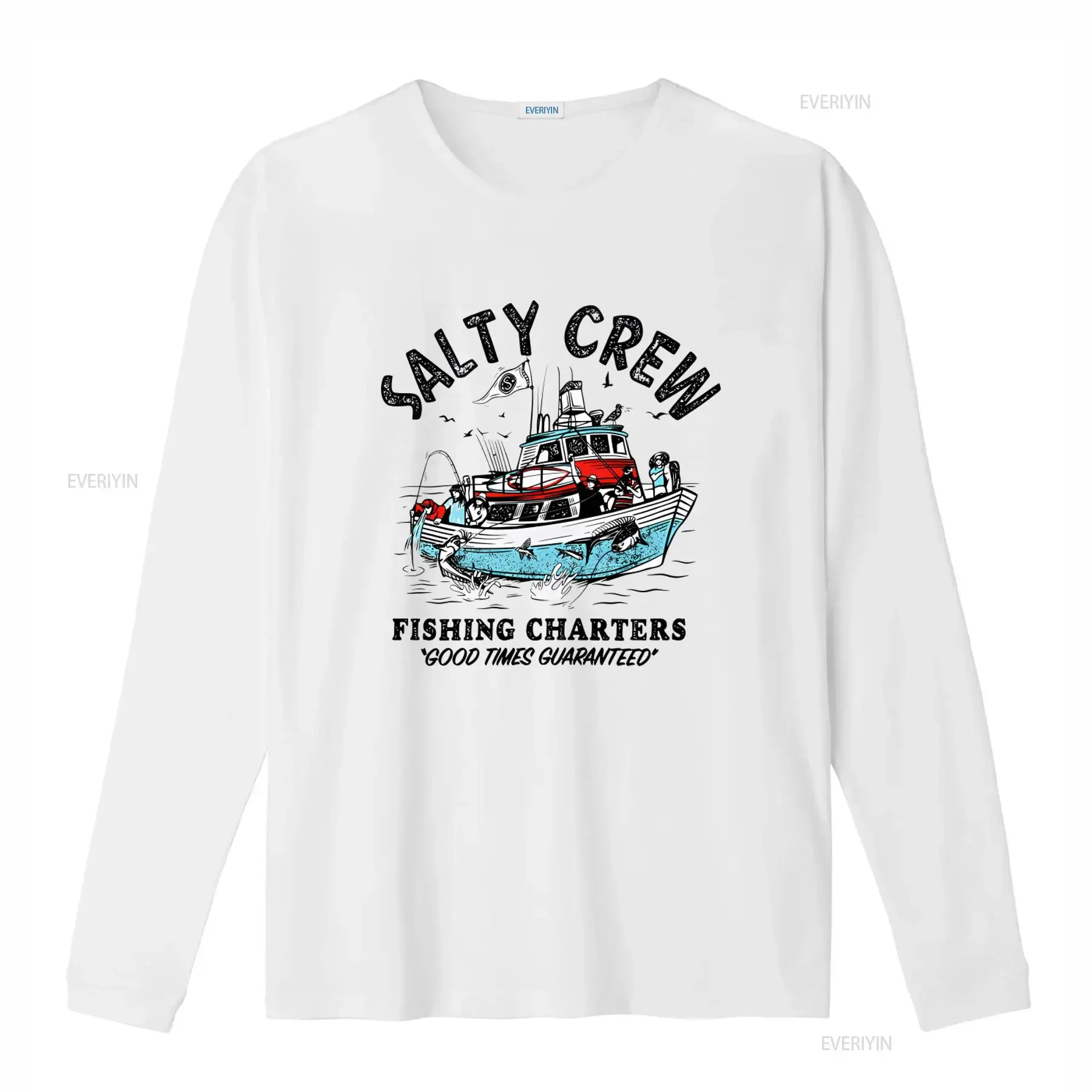 Salty Crew Fishing Charters  T Shirt Good Times Guaranteed for Enthusiasts vintage Washed Unisex Slightly Stylish