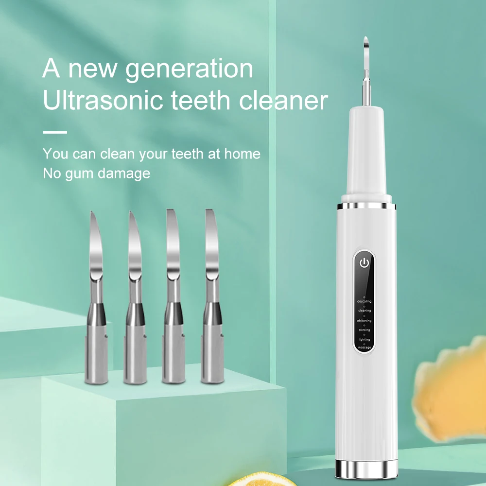 Electric Teeth Cleaner Portable Teeth Cleaning Device Tartar Removal Artifact Sonic Vibration 6 Teeth Cleaning Whitenning Modes