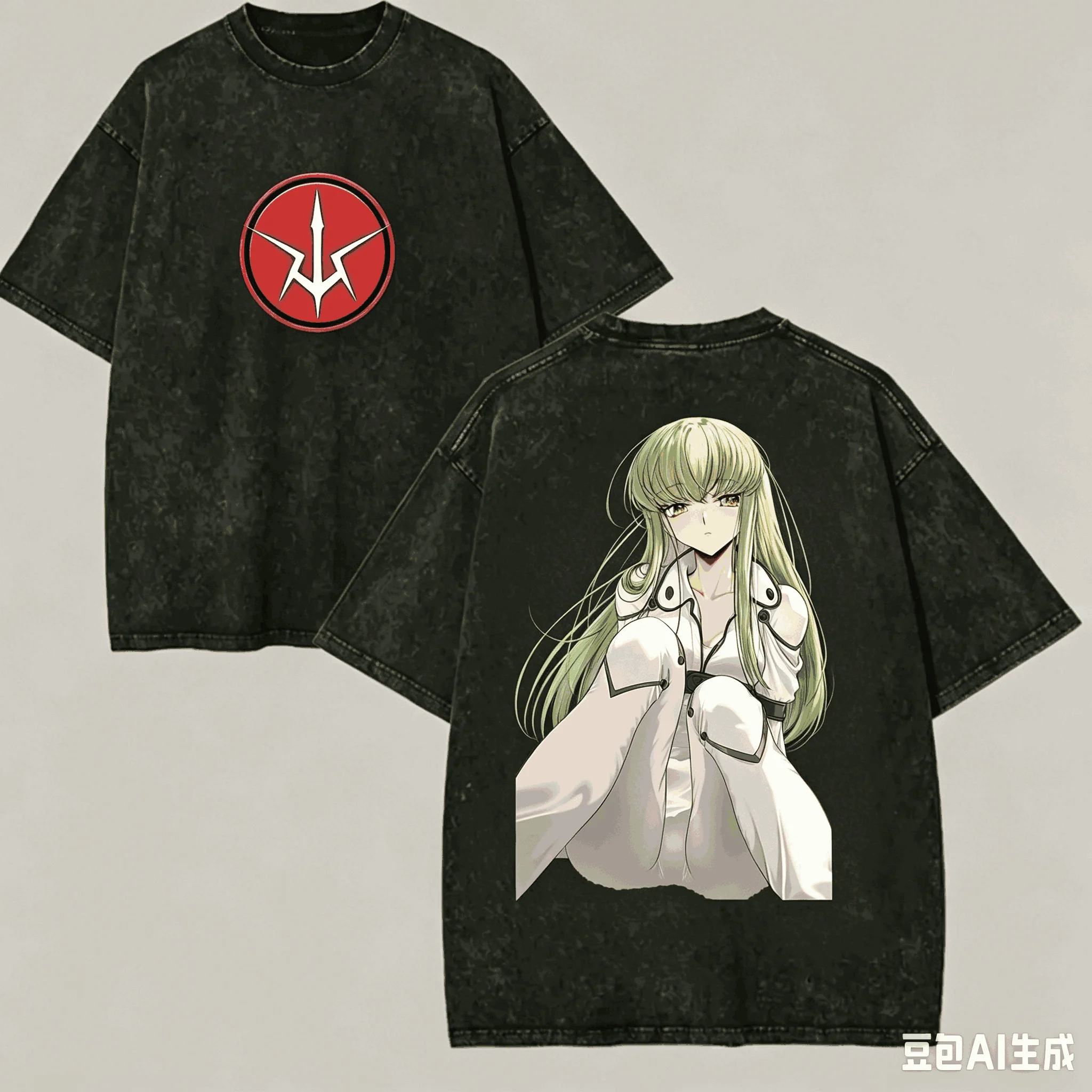 Code Geass Washed T-shirt Anime Lover Harajuku New Model Unisex Oversized personality Clothes Streetwear high quality Breathable
