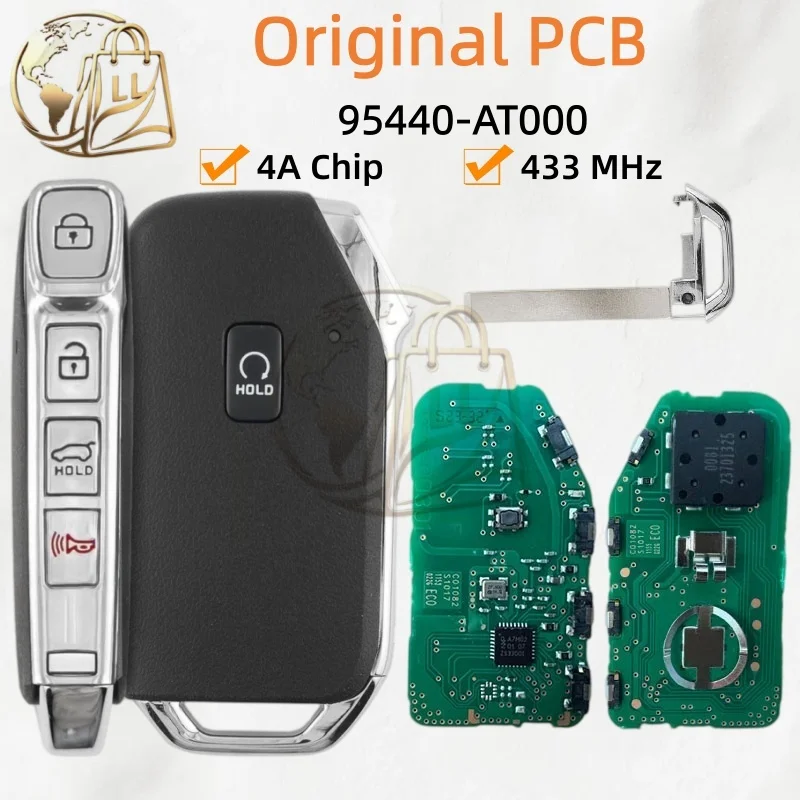 Original PCB For KIA Niro 2023 Smart Remote Key After-Sales Market Shell 4+1 Buttons 433 MHz 4A Chip FCC ID: 95440 - AT000