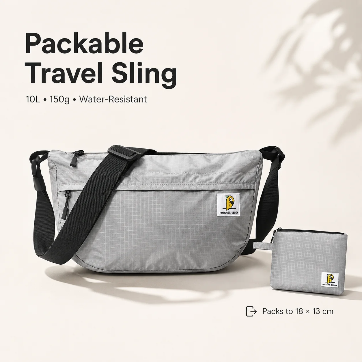

Ultralight Waterproof Crossbody Shoulder Bag Travel Sling Messenger Bag Portable Carry Bag with Storage Pouch for Men Women