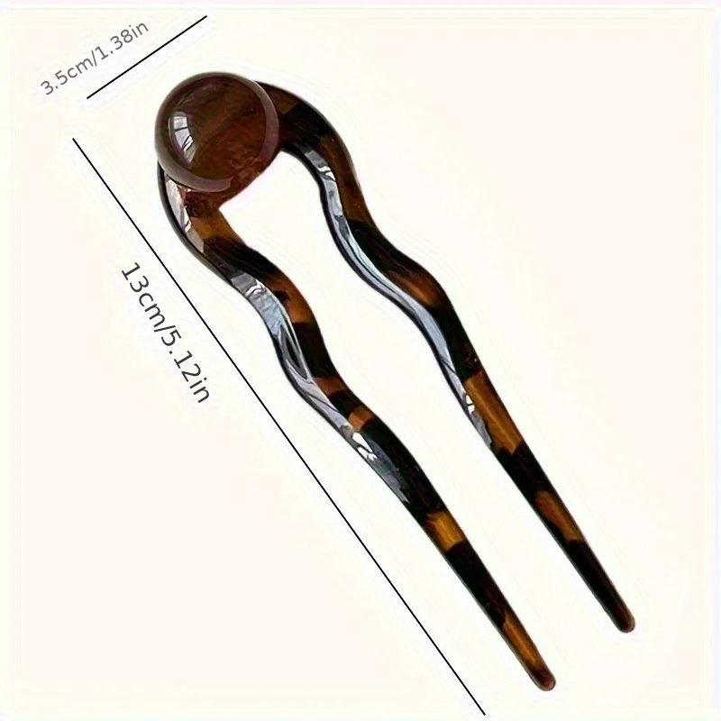 Elegant Retro U-Shaped Hairpins with Coconut Jelly Beads - Perfect for Valentine's Day & Updos, Ideal Gift