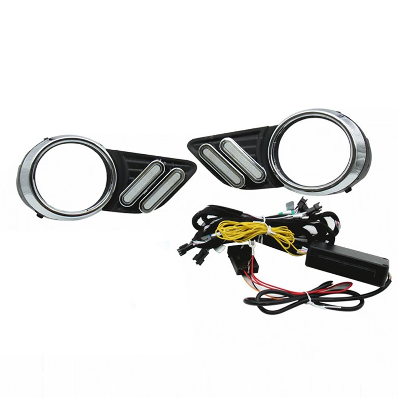 1Pair DRL For TOYOTA WISH Sienna 2012 2013 Daytime Running Light Fog Lamp Cover Signal