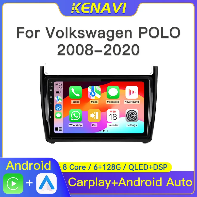 

9-дюймовый 2-Din Android автомобильный стерео радио для Volkswagen POLO 5 2008-2020 мультимедийный видеоплеер навигация GPS Carplay автоматическое головное устройство с экраном интеллектуальной системы