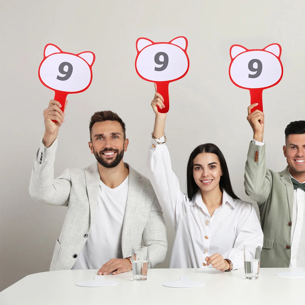 

2 Pcs Rewritable Scoreboard 20x28cm PVC Single Side Red Cat H held Whiteboard Dry Erase Boards Mini Panels for Judges Scoring