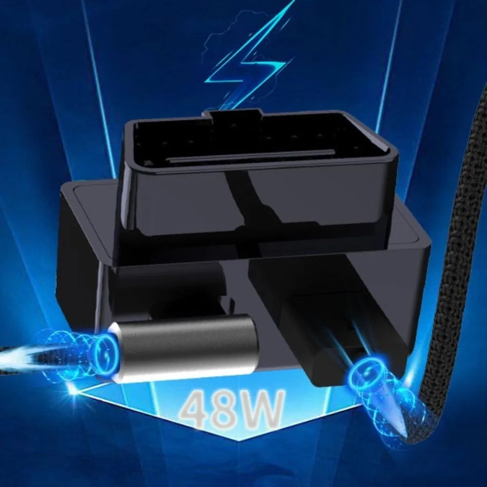 

Портативный адаптер ABS OBD для зарядки, однотонное черное зарядное устройство без отключения питания, быстрое автомобильное зарядное устройство для модели 3, модель Y X S