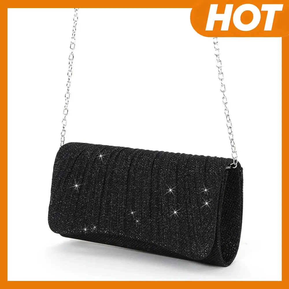

Женская блестящая сумка через плечо, элегантная сверкающая сумка, модная блестящая сумка на ремне, шикарный коктейльный свадебный клатч