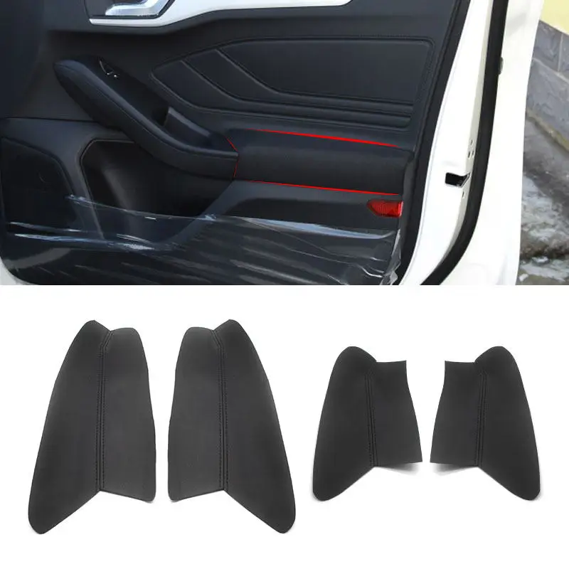 

For Ford Focus 2019 4pcs Microfiber Leather Car Interior Door Handle Armrest Panel Cover Inner Trim