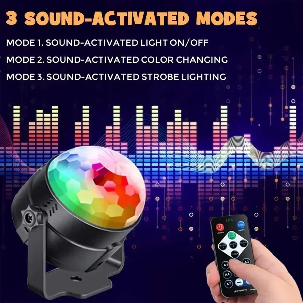 LED Projector Light RGB Sound Pickup Lamp 7 Light Modes USB Plug-in Lamps Laser Show Lamp for Party KTV Car Bar Stage Club