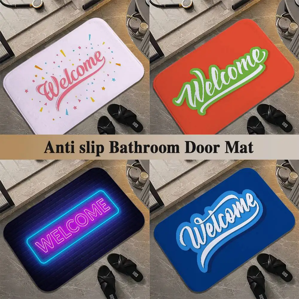 

Welcome Floor Mat Printed Large Carpets Living Room And Bedroom Carpets Bathroom Anti Slip Door MATS Small Carpets