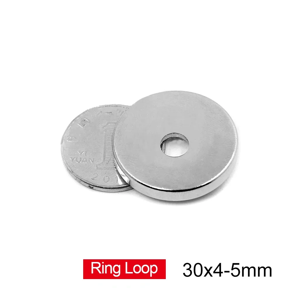 30x4-5mm Ring Loop Magnets Disc 30x4mm Hole 5mm Rare Earth Magnets 30x4-5mm Round DIY   Magnets 30*4-5 N35