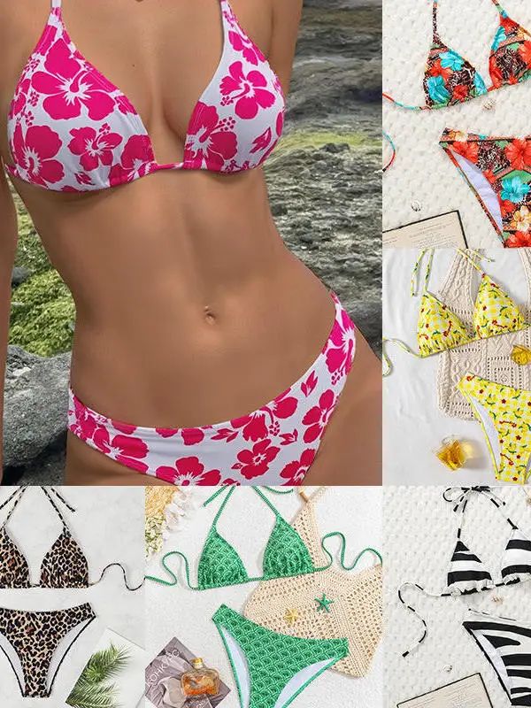 

2026 New Sexy Faionable Strap Bikini Leopard Print Separate Swimsuit for Women Trendy Pool Par Swimwear Casual Beachwear