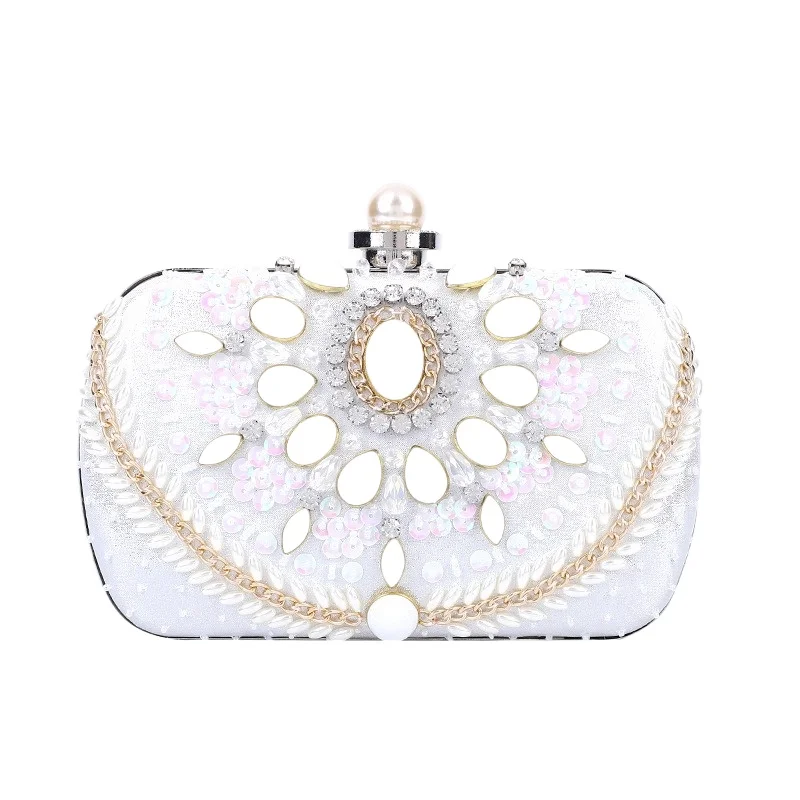 

Satin Rhinestone Oval Acrylic Chain Shoulder Bag Elegant Luxury Sparkly Evening Party Clutch Designer Inspired Women