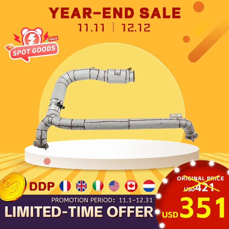 

11.11 HMD Race Downpipe for Audi RS6 RS7 C8 4.0T 304 Stainless Steel Catless/200cell Exhaust System Upgrade