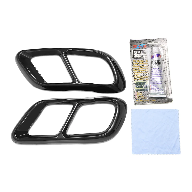 SYPES Black Stainless Steel Car Exhaust Tip Exhaust Pipe Tailpip Cover Trim for 19-2021  X5 G05 X6 G06 X7 G07 M Sports - view 2