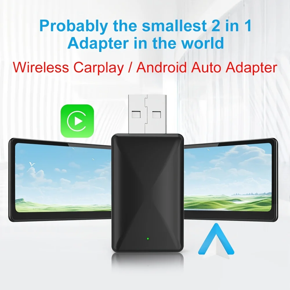 

Беспроводной адаптер CarPlay Android Auto 2026: Умный мини-бокс, подключи и работай, универсальный для Nissan