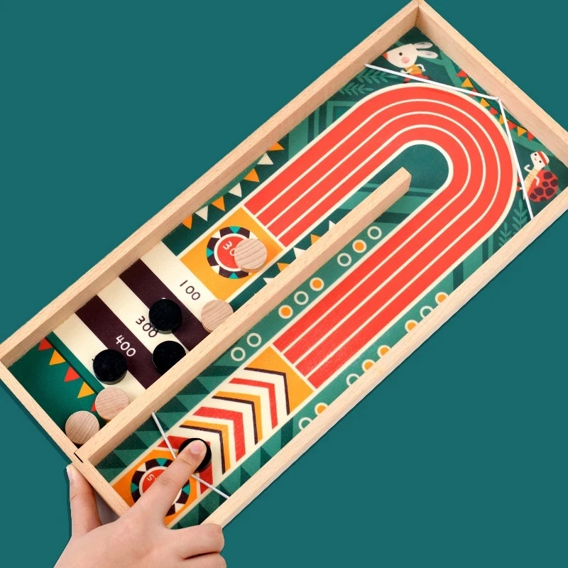 

Fast Sling Puck Game Paced Wooden Table Hockey Winner Interactive Toys Gifts For Adult Children Kids Desktop Board Game Curling
