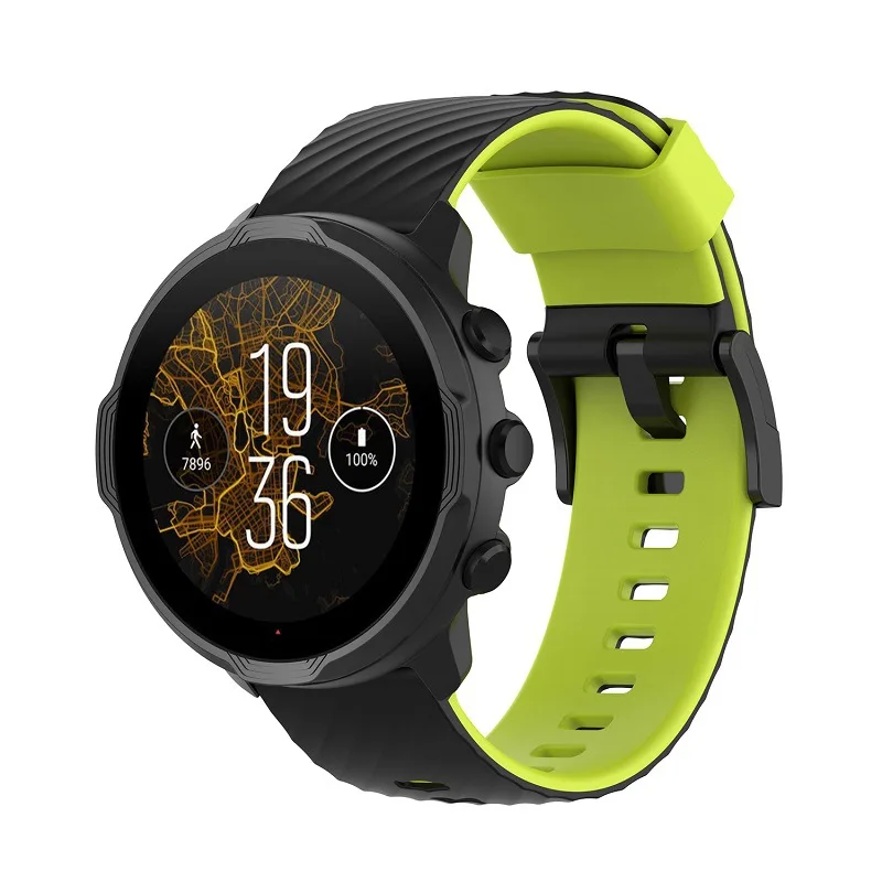 Correa de reloj de goma de 24mm para Suunto 7, correa deportiva para Suunto 9 Baro/9/Spartan, pulsera HR D5, pulsera de repuesto