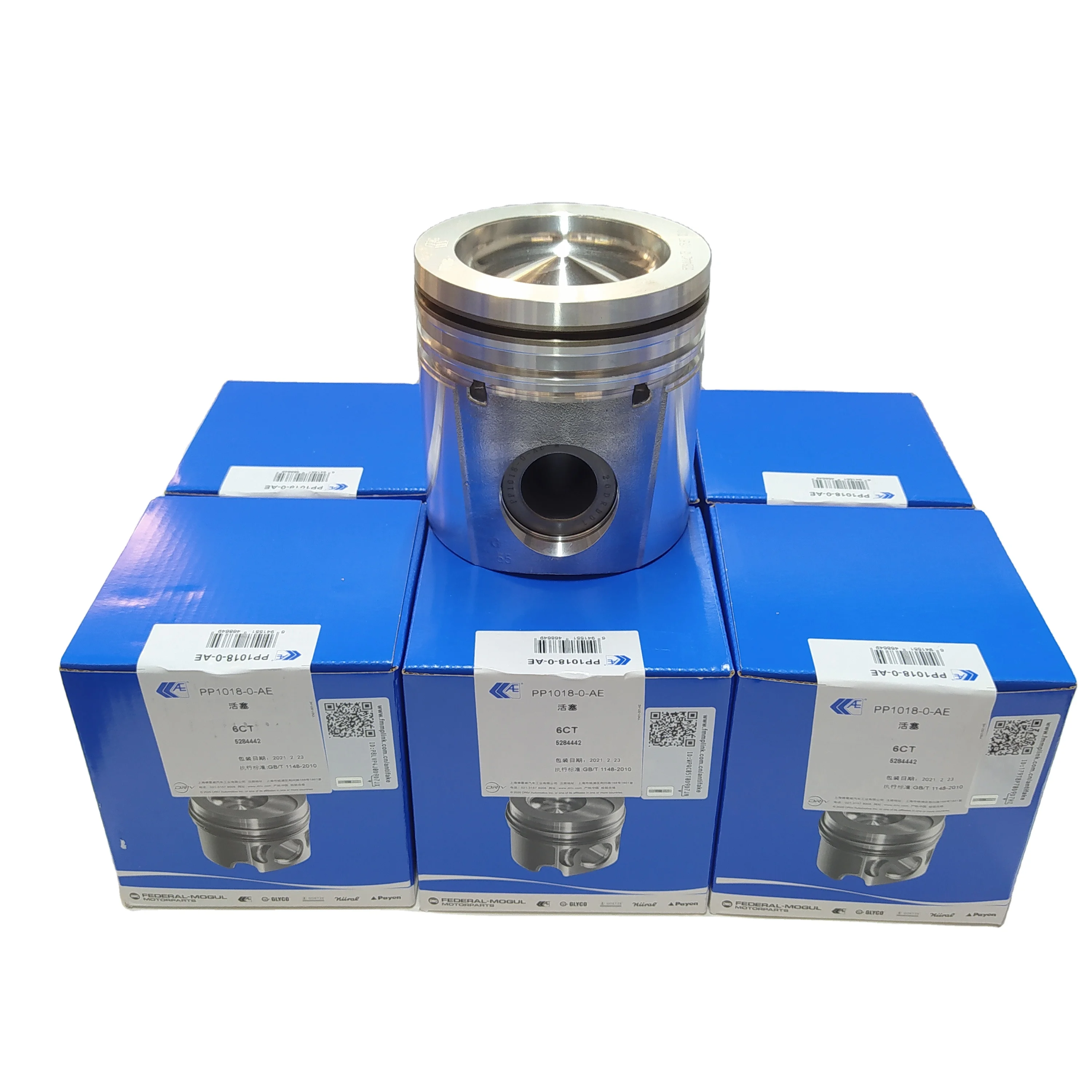 Diesel Engine Original Federal Mogul 5284442 Piston with Pin 6CT 6D114 113.87mm for Excavator Overhaul Parts