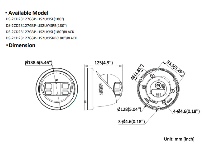 Hikvisions 12 MP Panoramic ColorVu Fixed Turret Network Camera DS-2CD23127G3P-LIS2UY/SL Face Capture IP Camera
