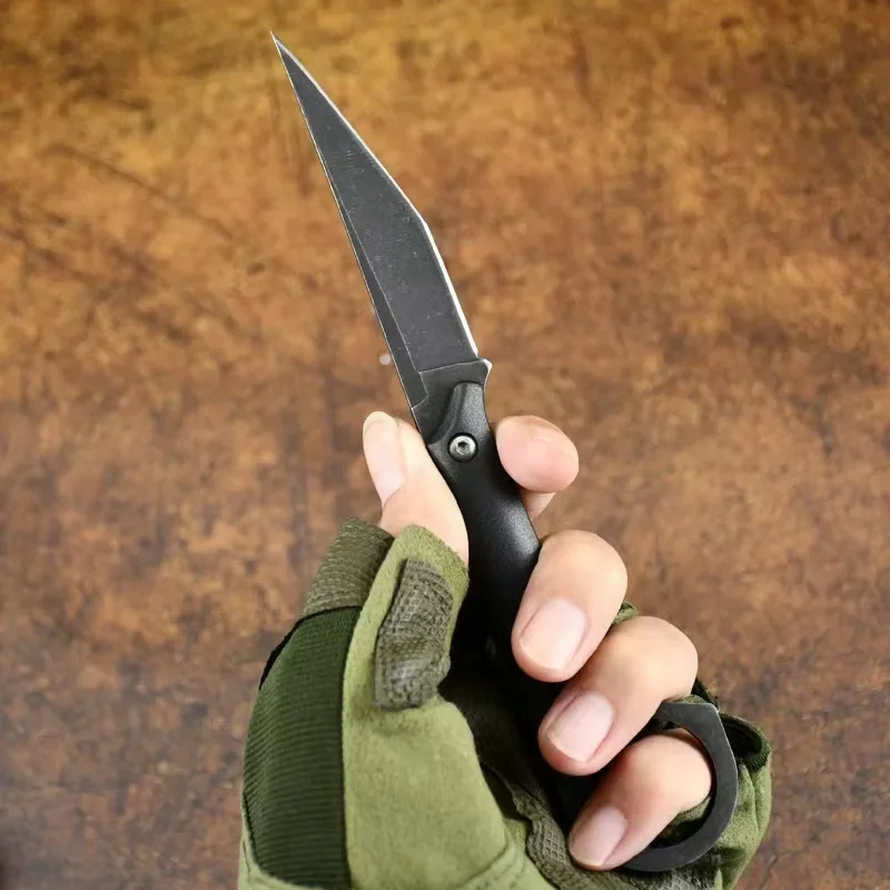 New corrosion-resistant portable knife, multi-purpose outdoor straight knife K-sheath, jungle self-defense EDC knife image 3