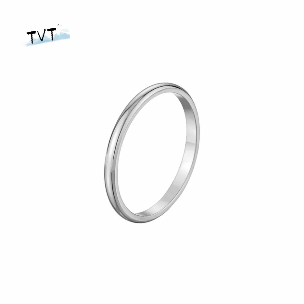 Fashion Durable Stackable Plain Band Rings 2MM Twist Design Thin Rings Minimalist Style Smooth Titanium Steel Rings Midi Ring