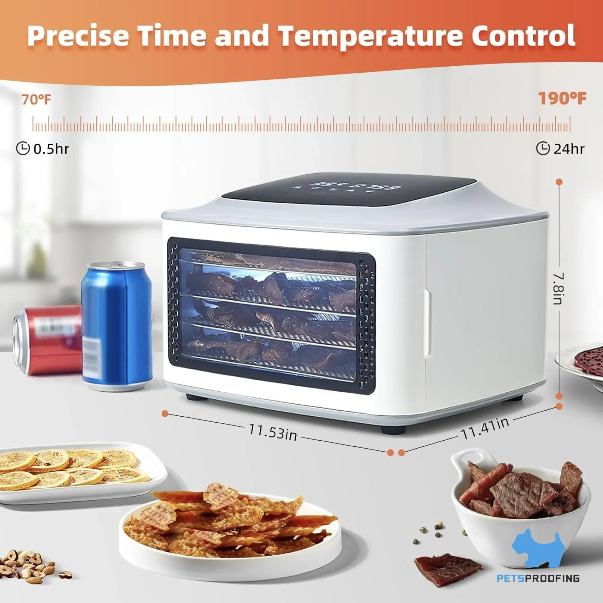 Safety Over Heat Protection Temperature Control 4 Tiers Stainless Steel Trays Food Dryer Machine With Digital Timer For Jerky