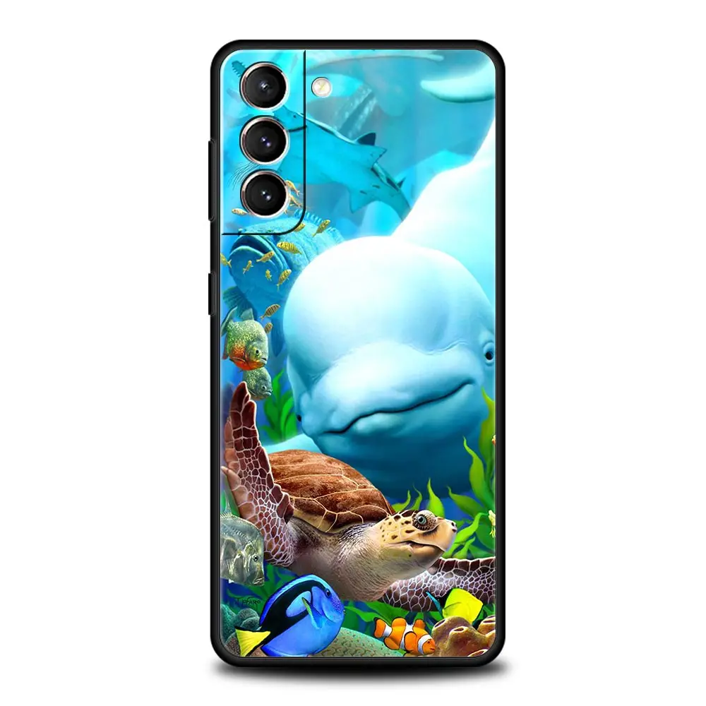 Forest Animal Lion Tiger Case For Samsung Galaxy S22 Ultra S21 S20 FE 5G S10 S9 S24 Plus S10E S23 Phone Cover Black