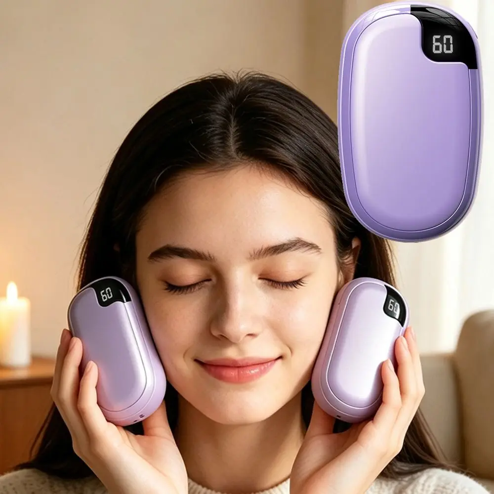 2 in 1 Magnetic Split Hand Warmer Digital Display 3 Temperature Settings Portable Hand Heater Detachable Adjustable