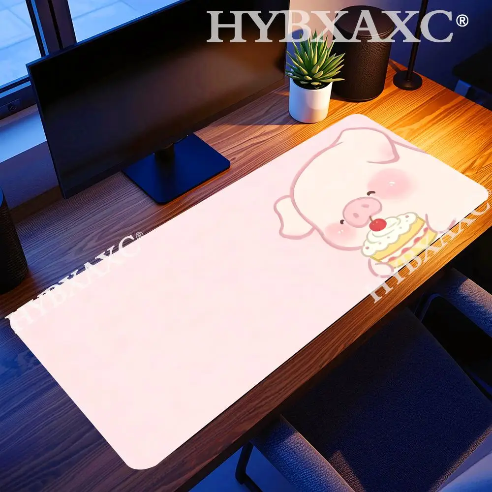 

HYBXAXC Cartoon Pink Cute Pig Large Mouse Pad Kawaii Desk Mat for Girls, Creative Non-Slip Keyboard Surface for Gaming & Office