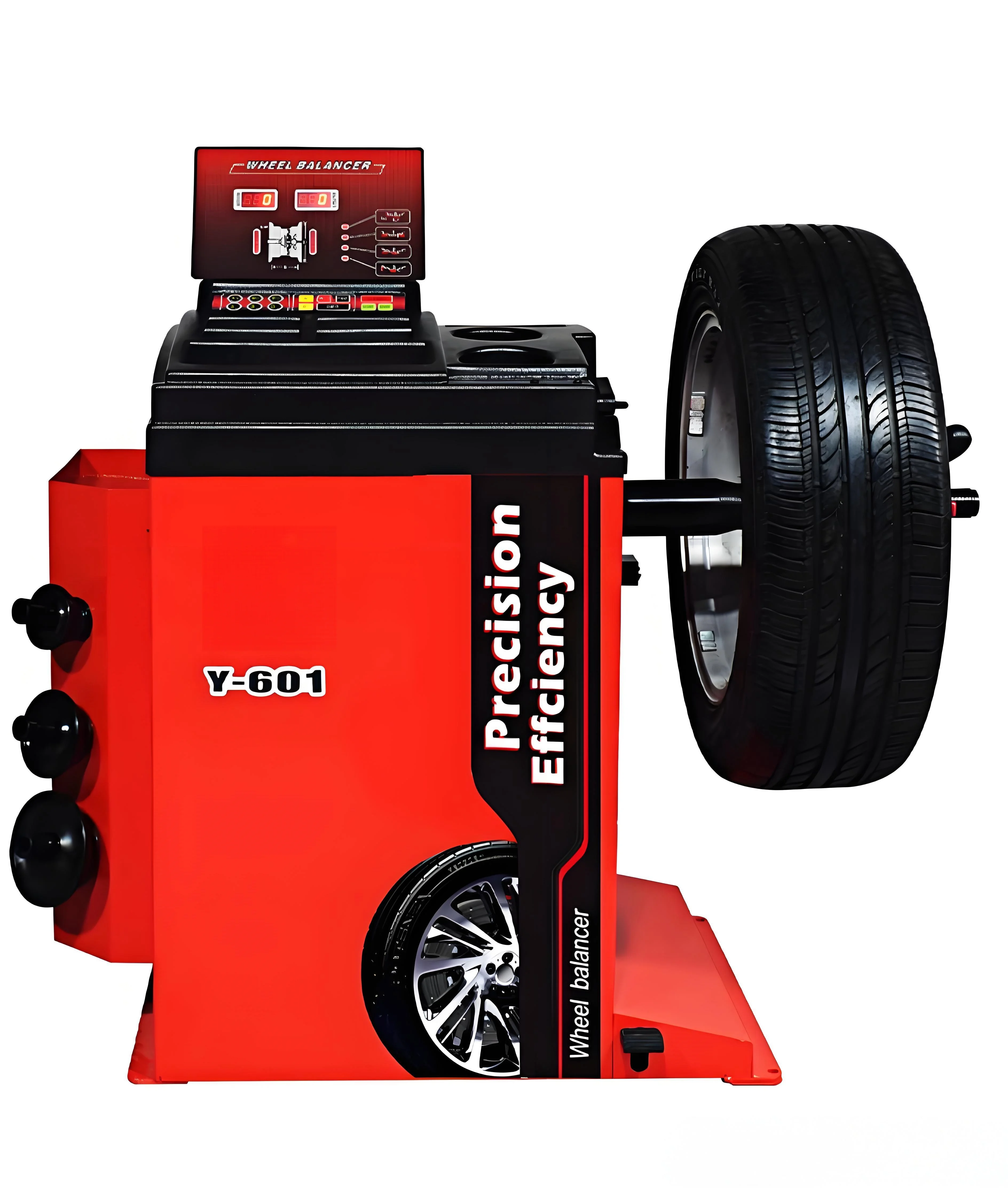 Machine d'équilibrage de roues automatique avec alimentation 110V/220V/380V, positionnement laser et broche allongée pour pneus