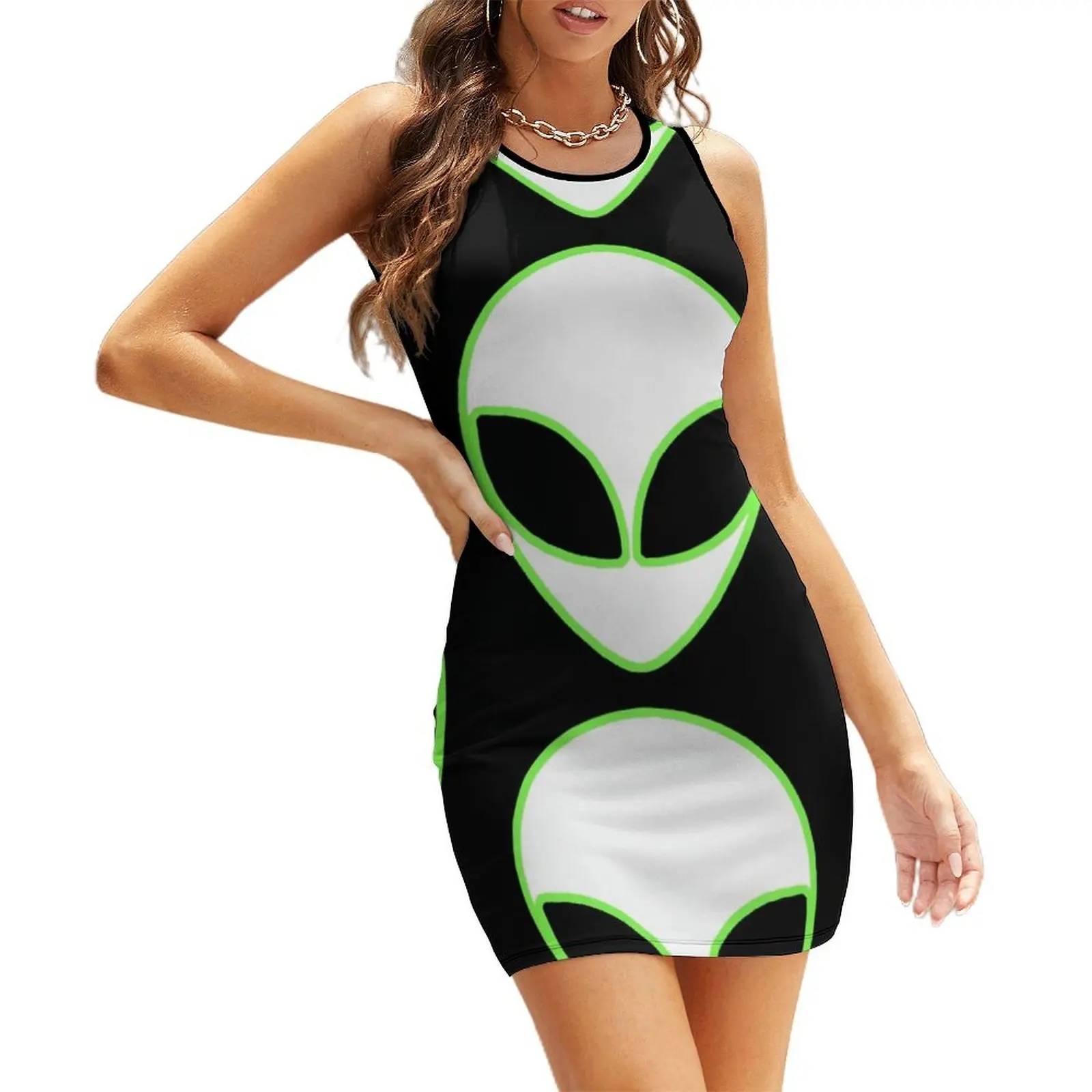 

ALIEN HEAD Sleeveless Sundress dresses for womens 2025 dresses summer woman 2025 womens clothing summer woman dress 2025