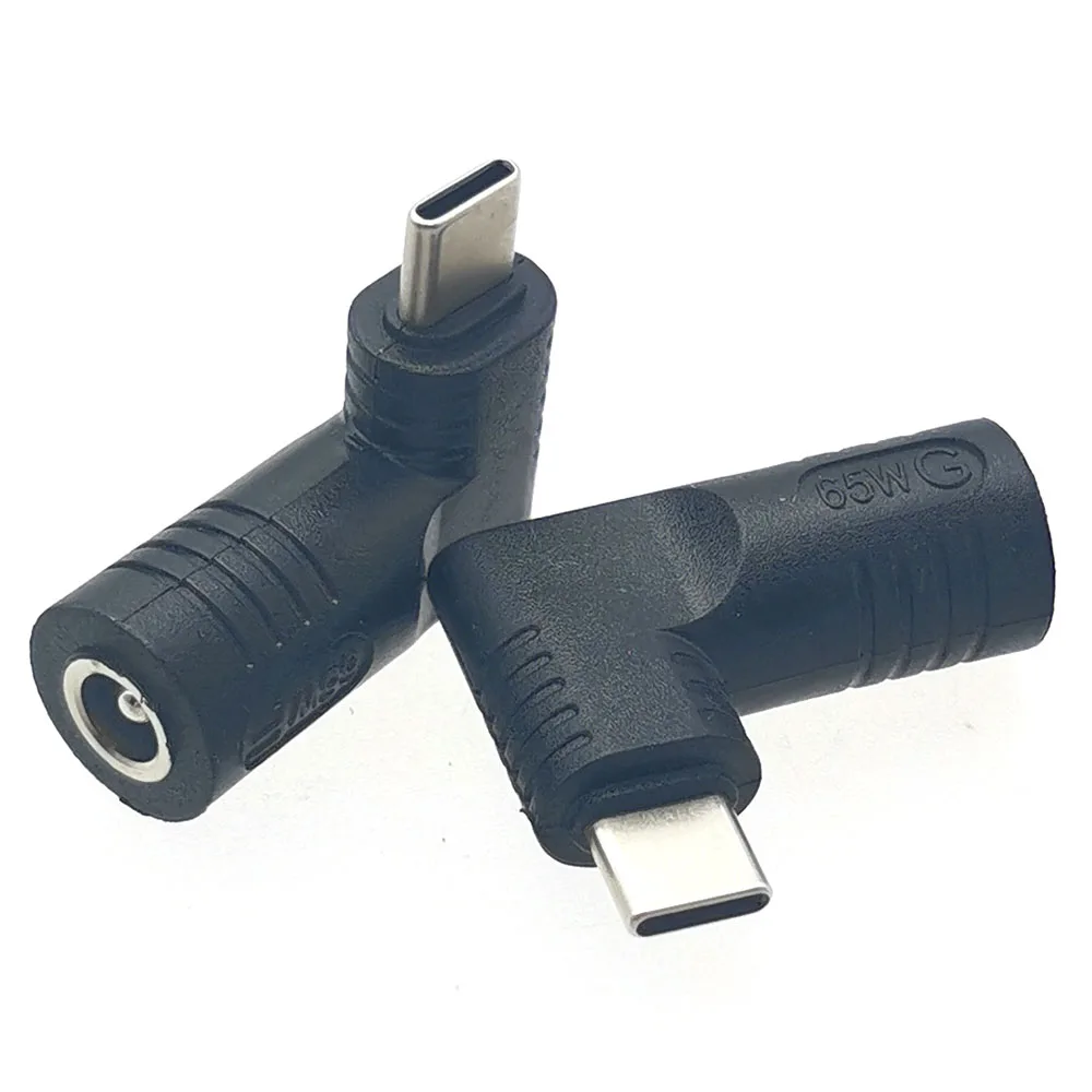 1pc 65W Power Charger Supply Adapter Connector DC 5.5*2.1 5.5*2.5 Female To USB Type C Male Plug Converter For Laptop