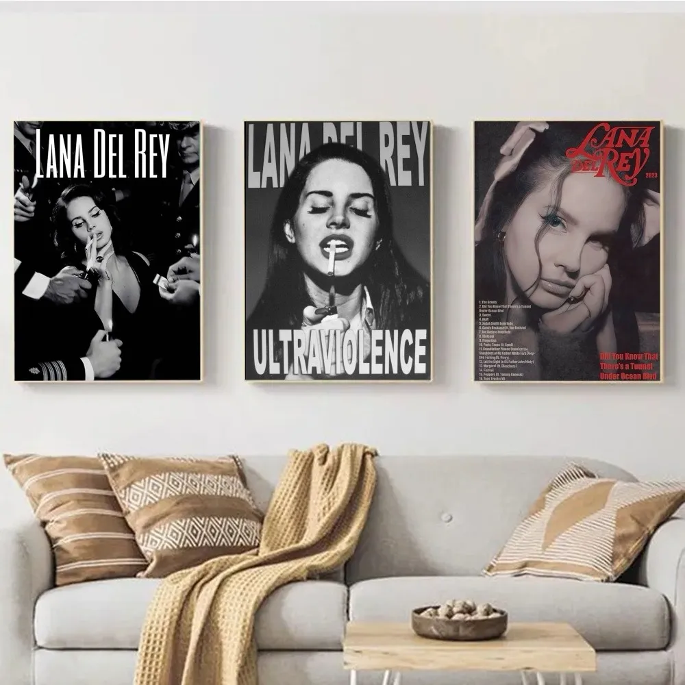 Lizzy Grant Lana Del Rey Posters Retro Kraft Paper Prints Music Album Poster Vintage Home Room Decor Aesthetic Art Wall Painting