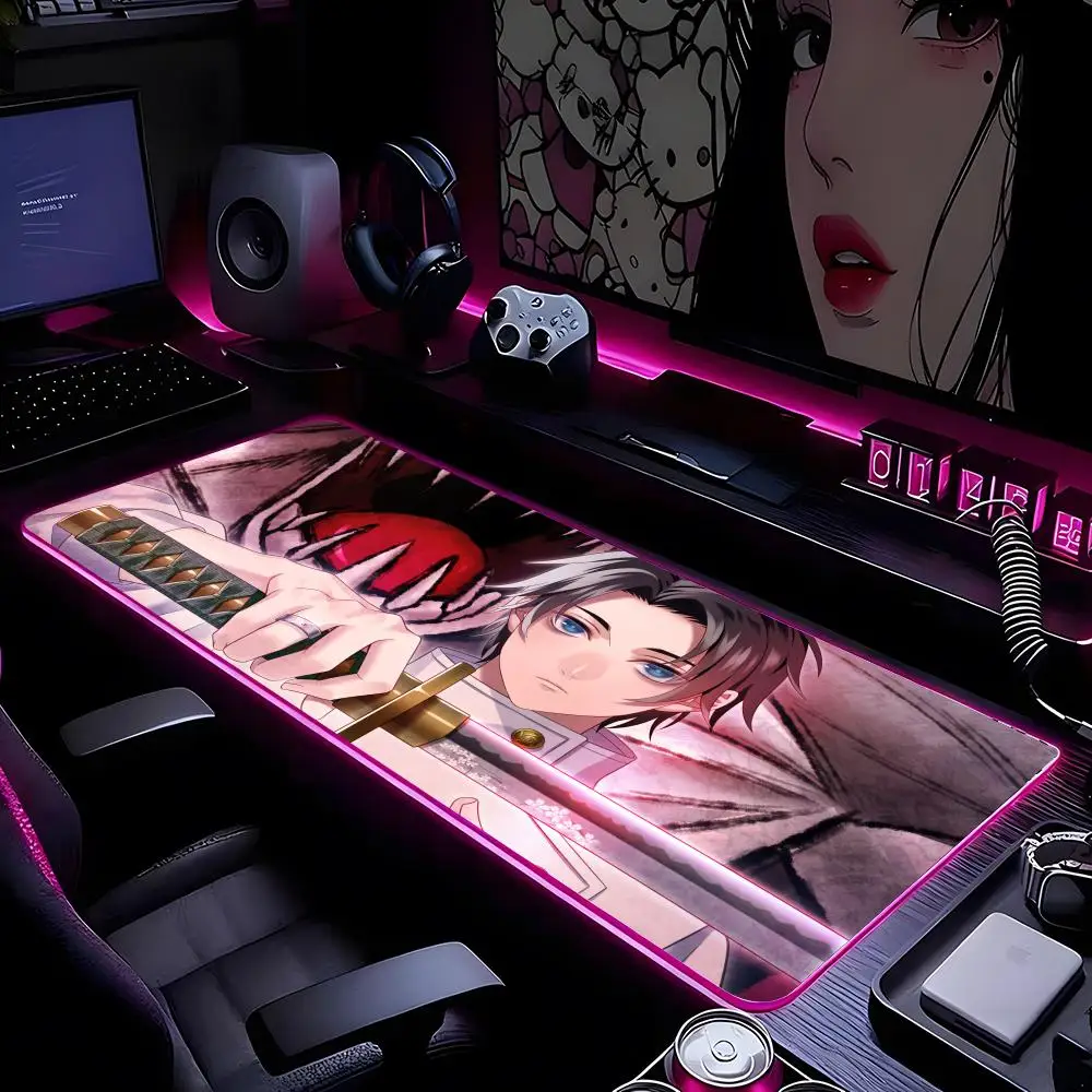 

Коврик для мыши J-Jujutsu Kaisen Yuta Okkotsu с HD-печатью, для геймеров, с фиксированным краем, нескользящий, RGB, XXL 90x40 см